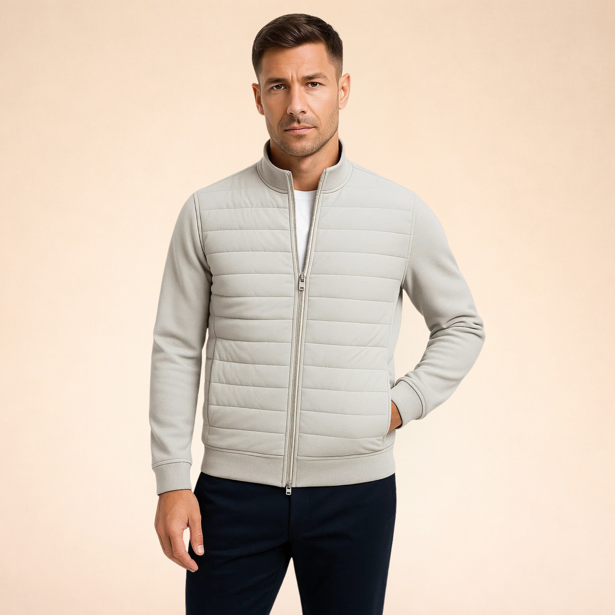 Veste homme hybride matelassée coupe regular