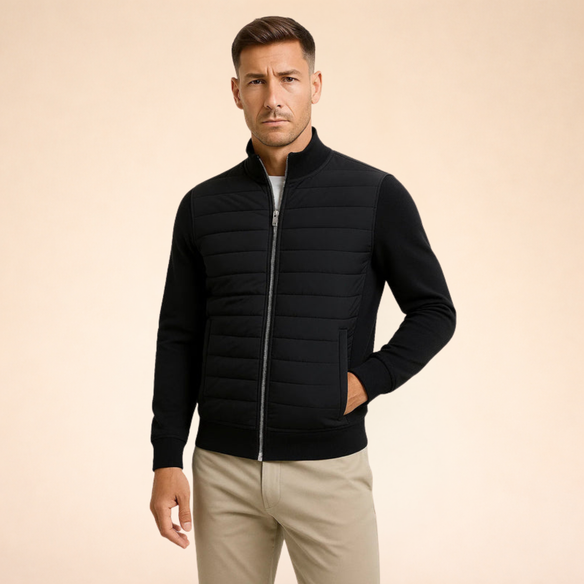 Veste homme hybride matelassée coupe regular