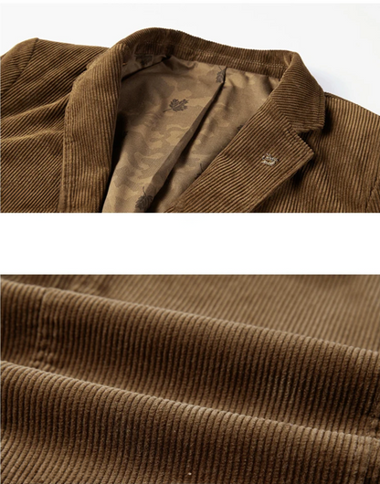 Blazer homme velours deux boutons style élégant