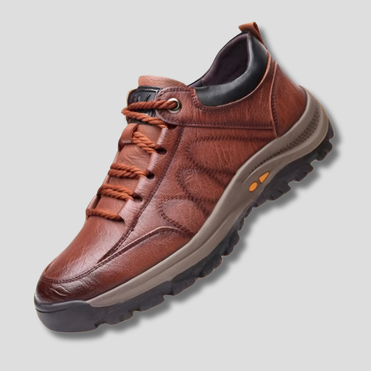 Chaussures homme cuir équilibre orthopédique marron