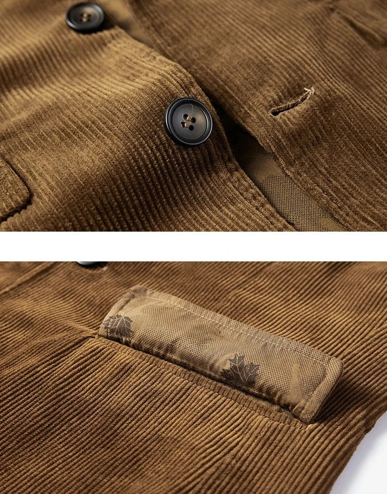 Blazer homme velours deux boutons style élégant