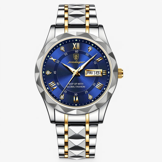Montre homme quartz boîtier acier inoxydable élégante
