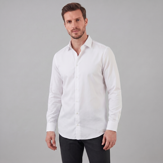 Chemise homme slim fit infroissable col pointu