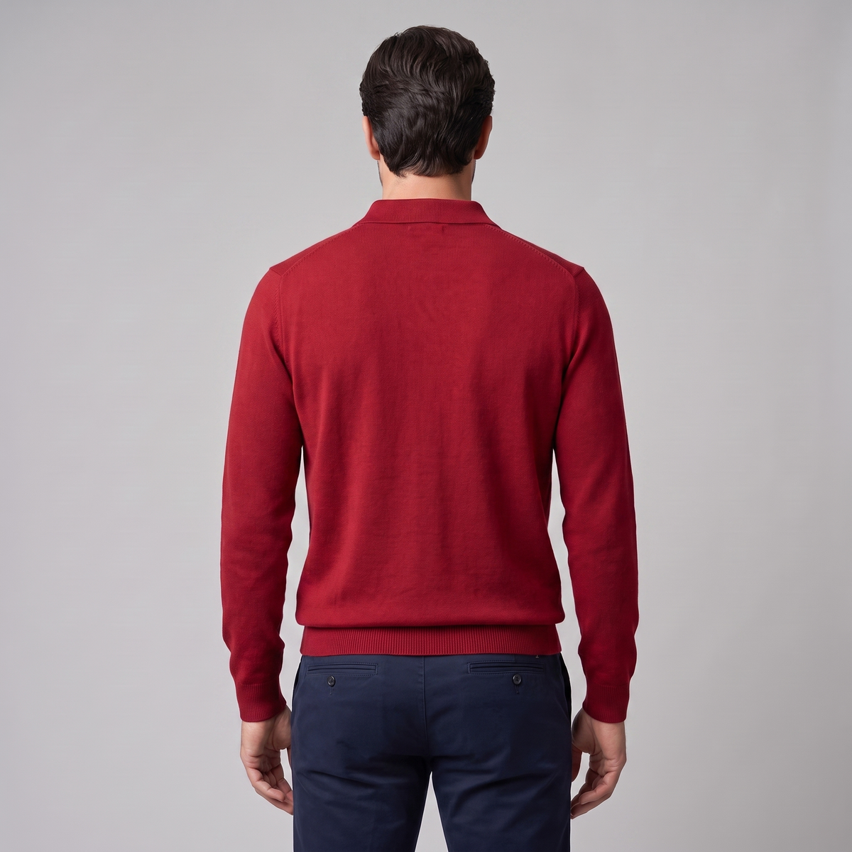 Pull homme laine col polo chaud respirant