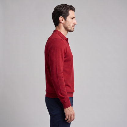 Pull homme laine col polo chaud respirant