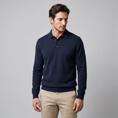 Pull homme laine col polo chaud respirant