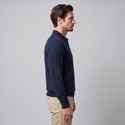 Pull homme laine col polo chaud respirant