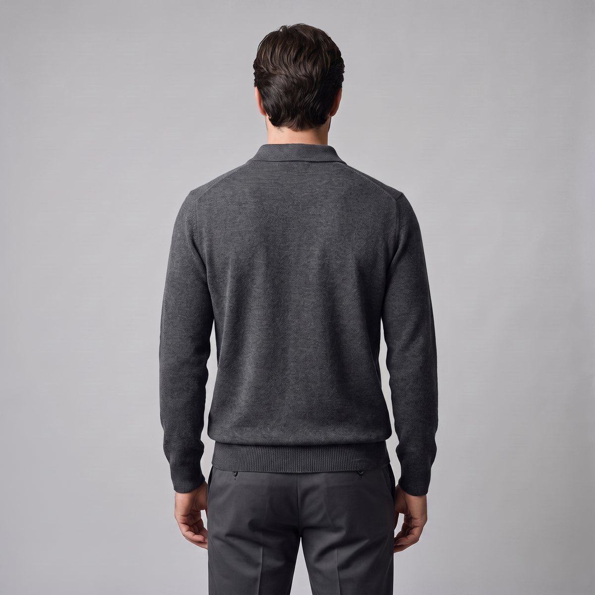 Pull homme laine col polo chaud respirant