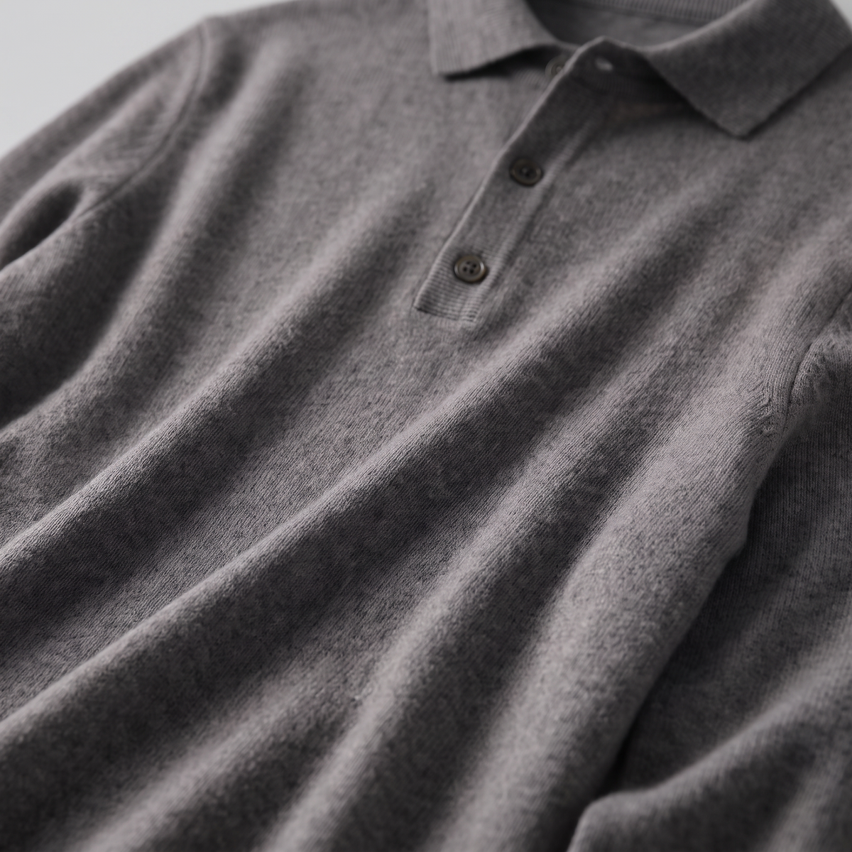 Pull homme laine col polo chaud respirant