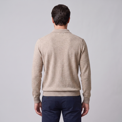 Pull homme laine col polo chaud respirant