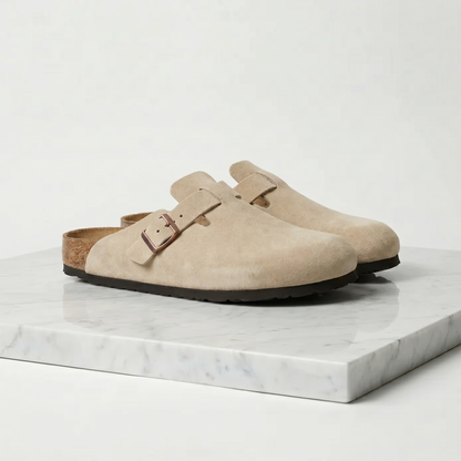 Herren-Clogs aus weichem Wildleder mit Lederfußbett