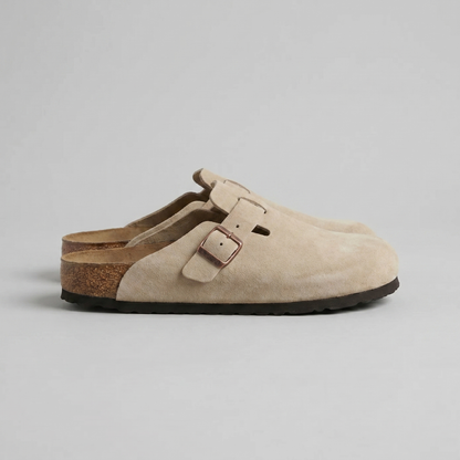 Herren-Clogs aus weichem Wildleder mit Lederfußbett