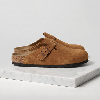 Herren-Clogs aus weichem Wildleder mit Lederfußbett