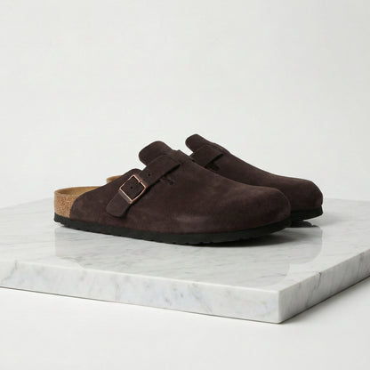 Herren-Clogs aus weichem Wildleder mit Lederfußbett
