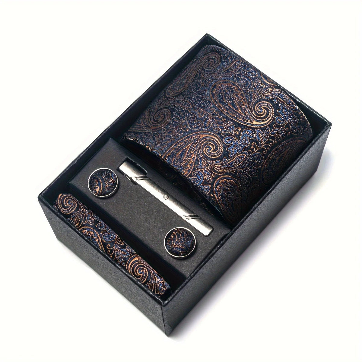 Set cravate homme motif Paisley complet élégant