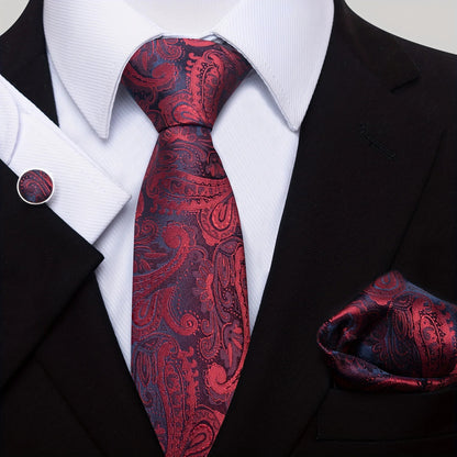 Set cravate homme motif Paisley complet élégant