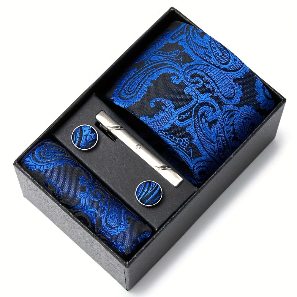 Set cravate homme motif Paisley complet élégant