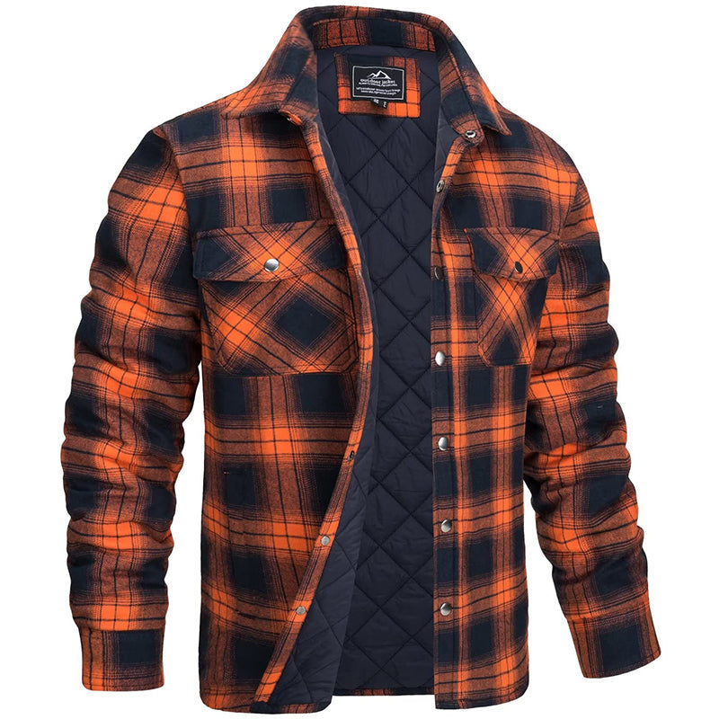 Warme gefütterte Herren-Holzfällerjacke für den Winter