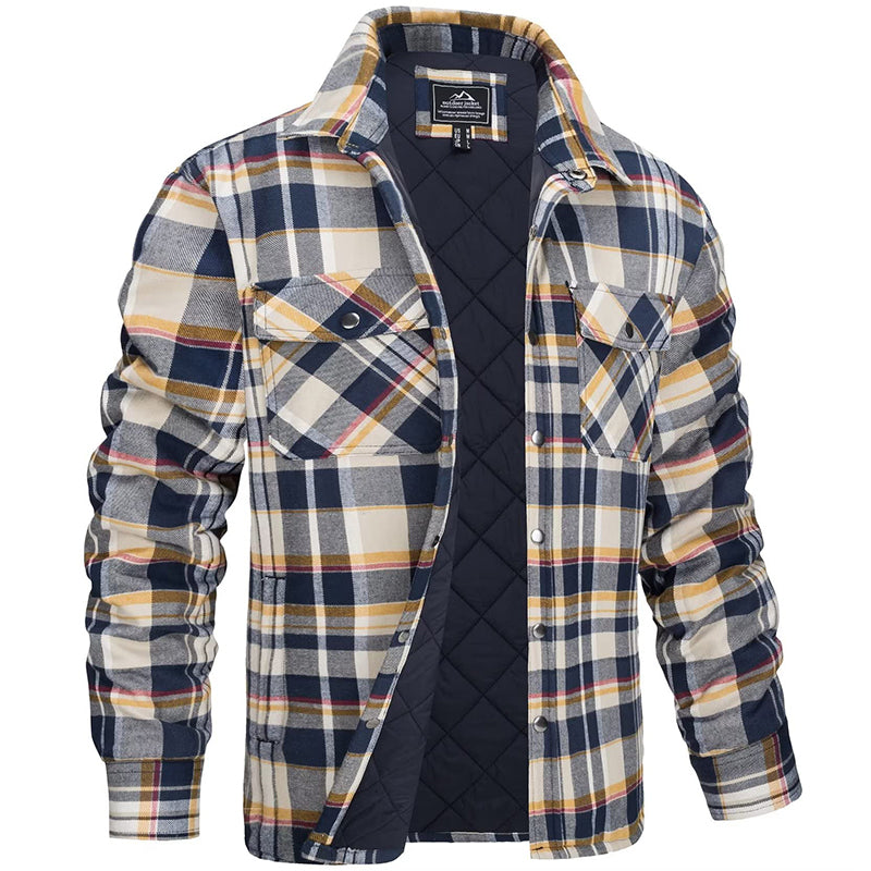 Warme gefütterte Herren-Holzfällerjacke für den Winter