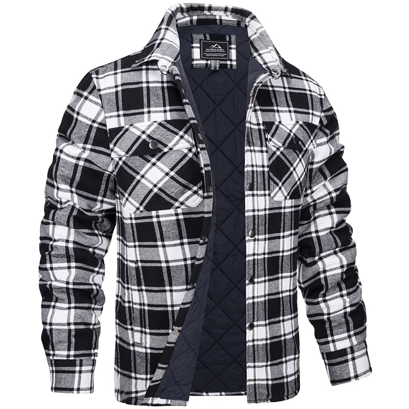 Warme gefütterte Herren-Holzfällerjacke für den Winter