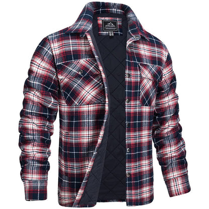 Warme gefütterte Herren-Holzfällerjacke für den Winter