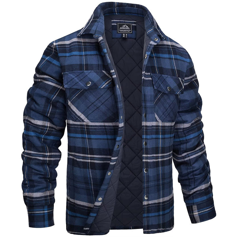 Warme gefütterte Herren-Holzfällerjacke für den Winter