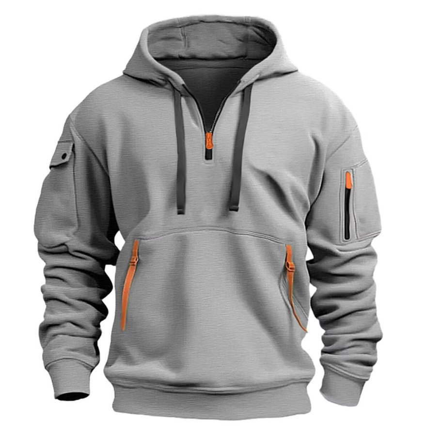 Kapuzenjacke für Herren mit Reißverschluss, Taschen, sportlich, für den Alltag