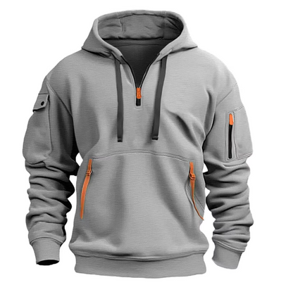 Kapuzenjacke für Herren mit Reißverschluss, Taschen, sportlich, für den Alltag