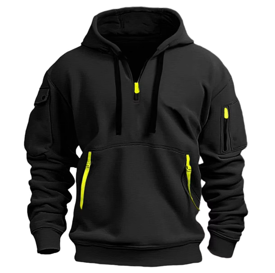 Kapuzenjacke für Herren mit Reißverschluss, Taschen, sportlich, für den Alltag