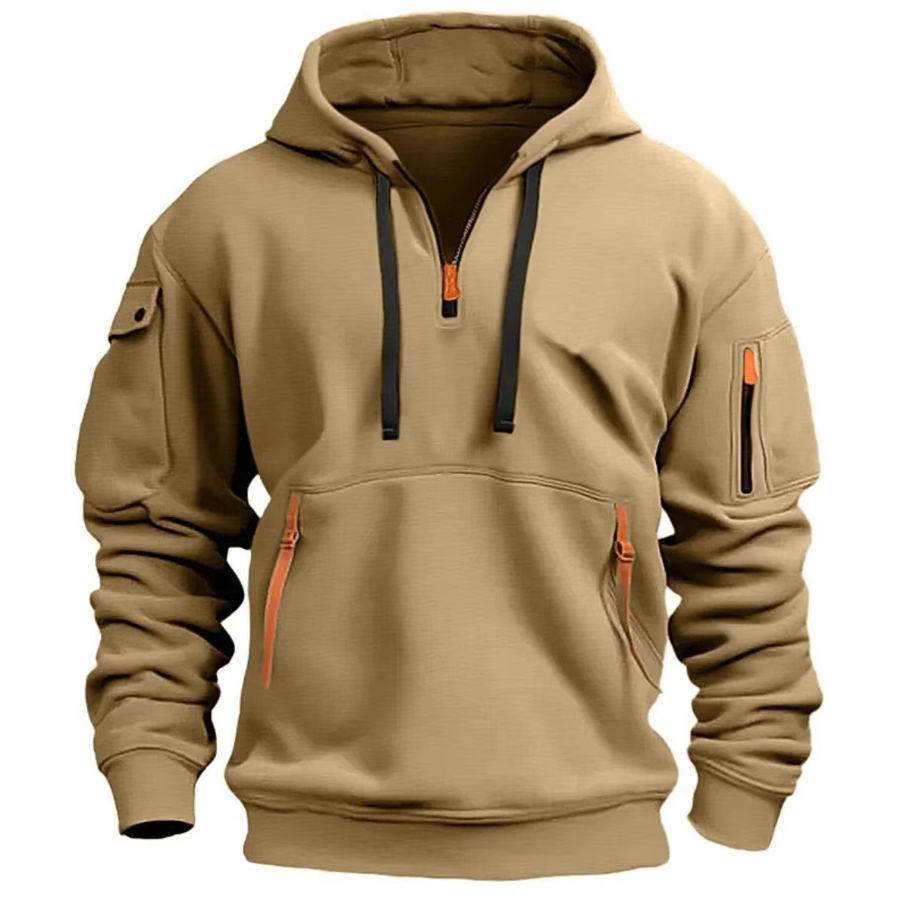 Kapuzenjacke für Herren mit Reißverschluss, Taschen, sportlich, für den Alltag