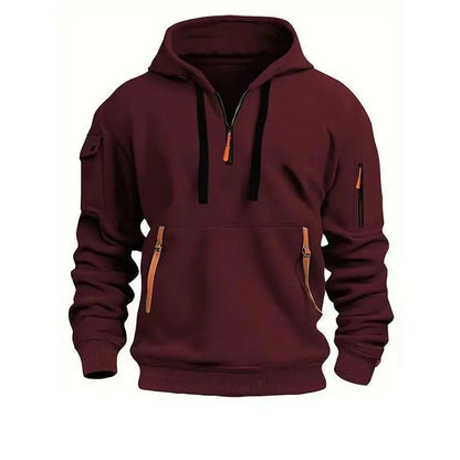 Kapuzenjacke für Herren mit Reißverschluss, Taschen, sportlich, für den Alltag