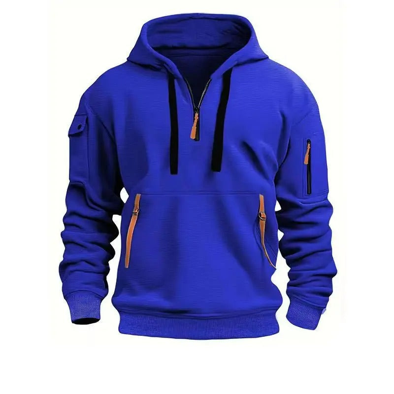 Kapuzenjacke für Herren mit Reißverschluss, Taschen, sportlich, für den Alltag