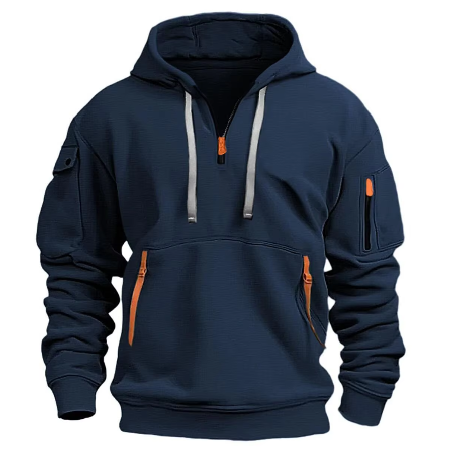 Kapuzenjacke für Herren mit Reißverschluss, Taschen, sportlich, für den Alltag