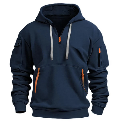 Kapuzenjacke für Herren mit Reißverschluss, Taschen, sportlich, für den Alltag