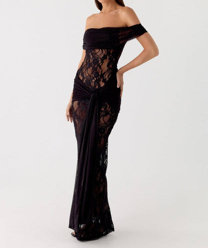 ARIA Robe Longue Dentelle – Robe Élégante Longueur Sol