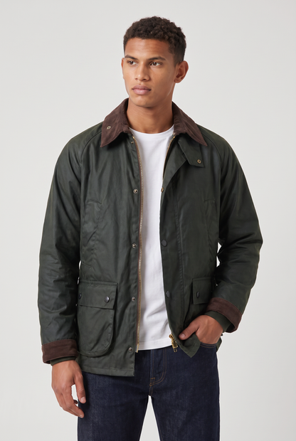 Veste homme décontractée col velours côtelé ciré