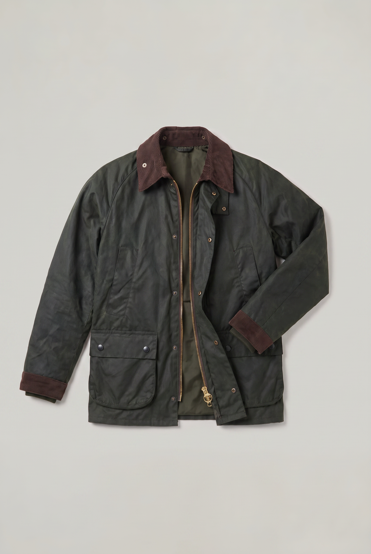 Veste homme décontractée col velours côtelé ciré