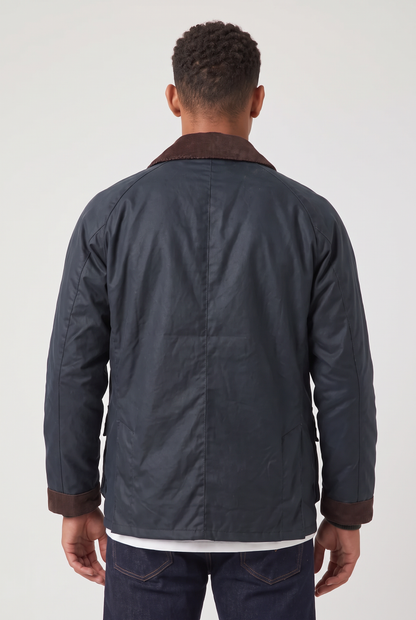 Veste homme décontractée col velours côtelé ciré