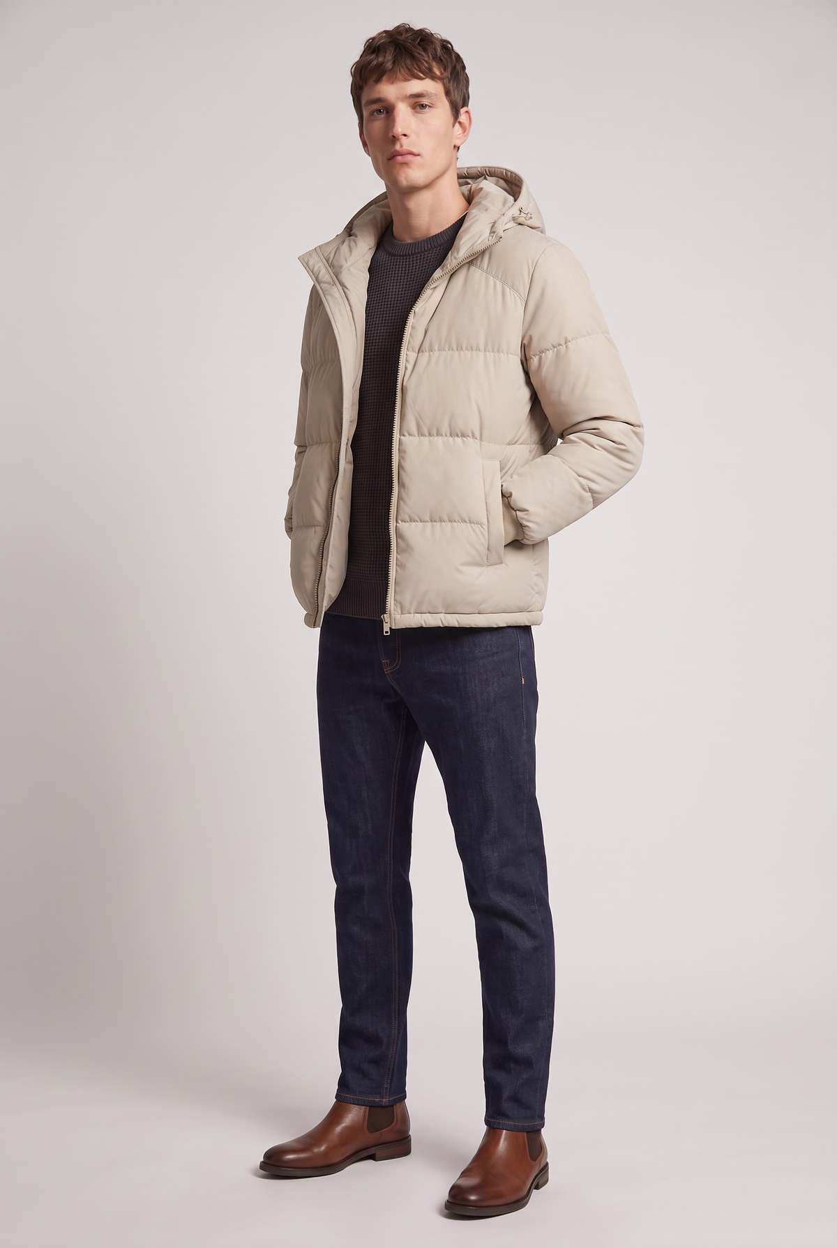 Doudoune homme à capuche coupe ample hiver
