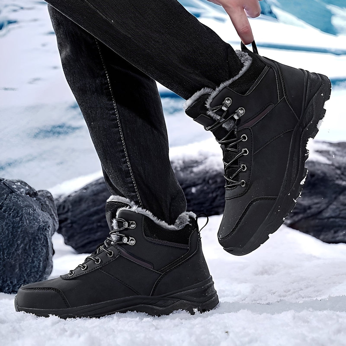 Herren-Winterstiefel mit warmem Futter und robuster Sohle