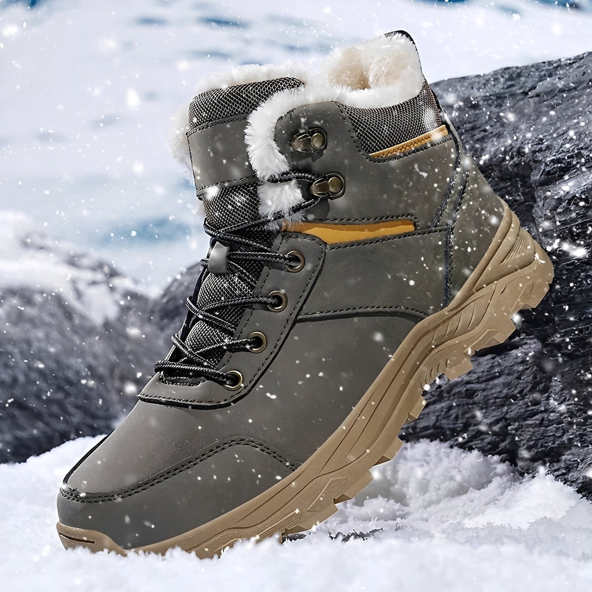 Herren-Winterstiefel mit warmem Futter und robuster Sohle