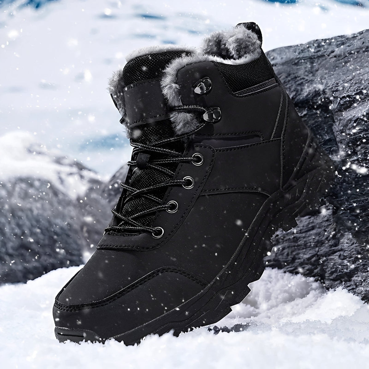 Herren-Winterstiefel mit warmem Futter und robuster Sohle