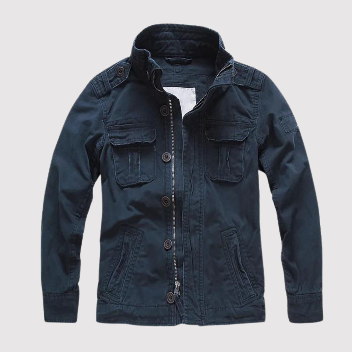Veste homme style militaire col montant poches multiples