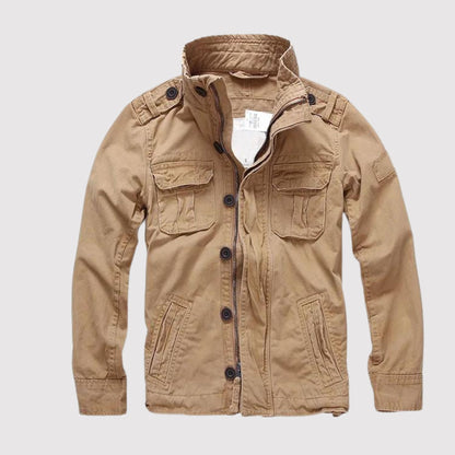 Veste homme style militaire col montant poches multiples