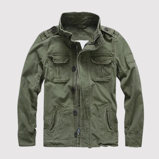 Veste homme style militaire col montant poches multiples
