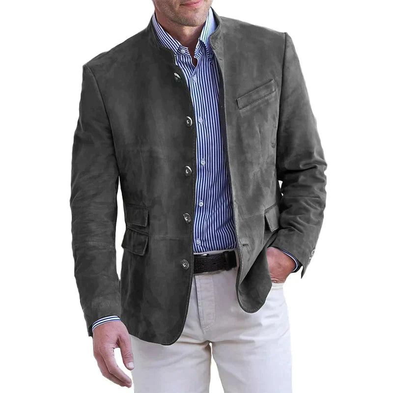 Elegante Freizeitjacke für Herren mit Stehkragen und Knopfverschluss