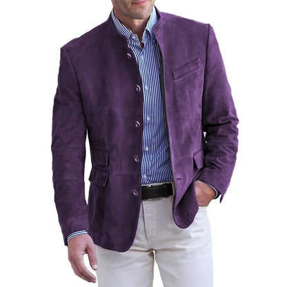 Elegante Freizeitjacke für Herren mit Stehkragen und Knopfverschluss