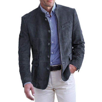 Elegante Freizeitjacke für Herren mit Stehkragen und Knopfverschluss