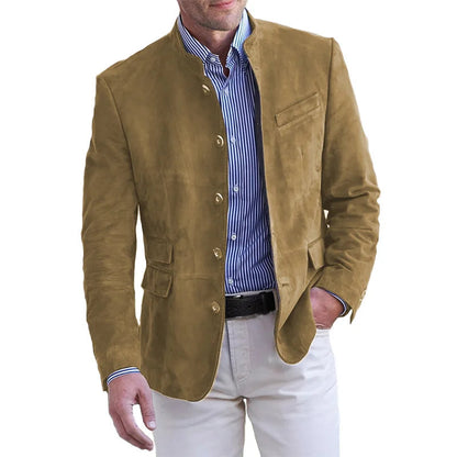 Elegante Freizeitjacke für Herren mit Stehkragen und Knopfverschluss