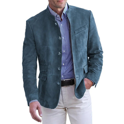 Elegante Freizeitjacke für Herren mit Stehkragen und Knopfverschluss